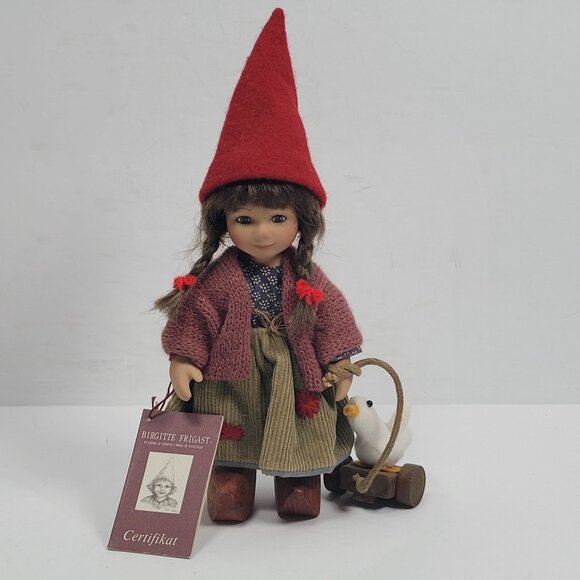 Birgitte Frigast 2005 Porcelain Doll W/ Duck Pull Toy - Picture 7 of 11